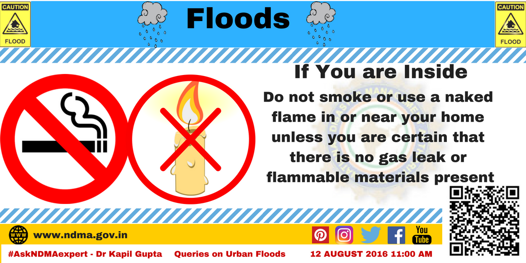 If you are inside - do not smoke or use a naked flame in or near your home unless you are certain that there is no gas leak or flammable materials present